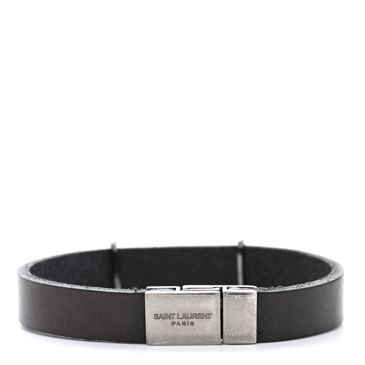 Saint Laurent Calfskin Opyum Bracelet M Black 3 of 5