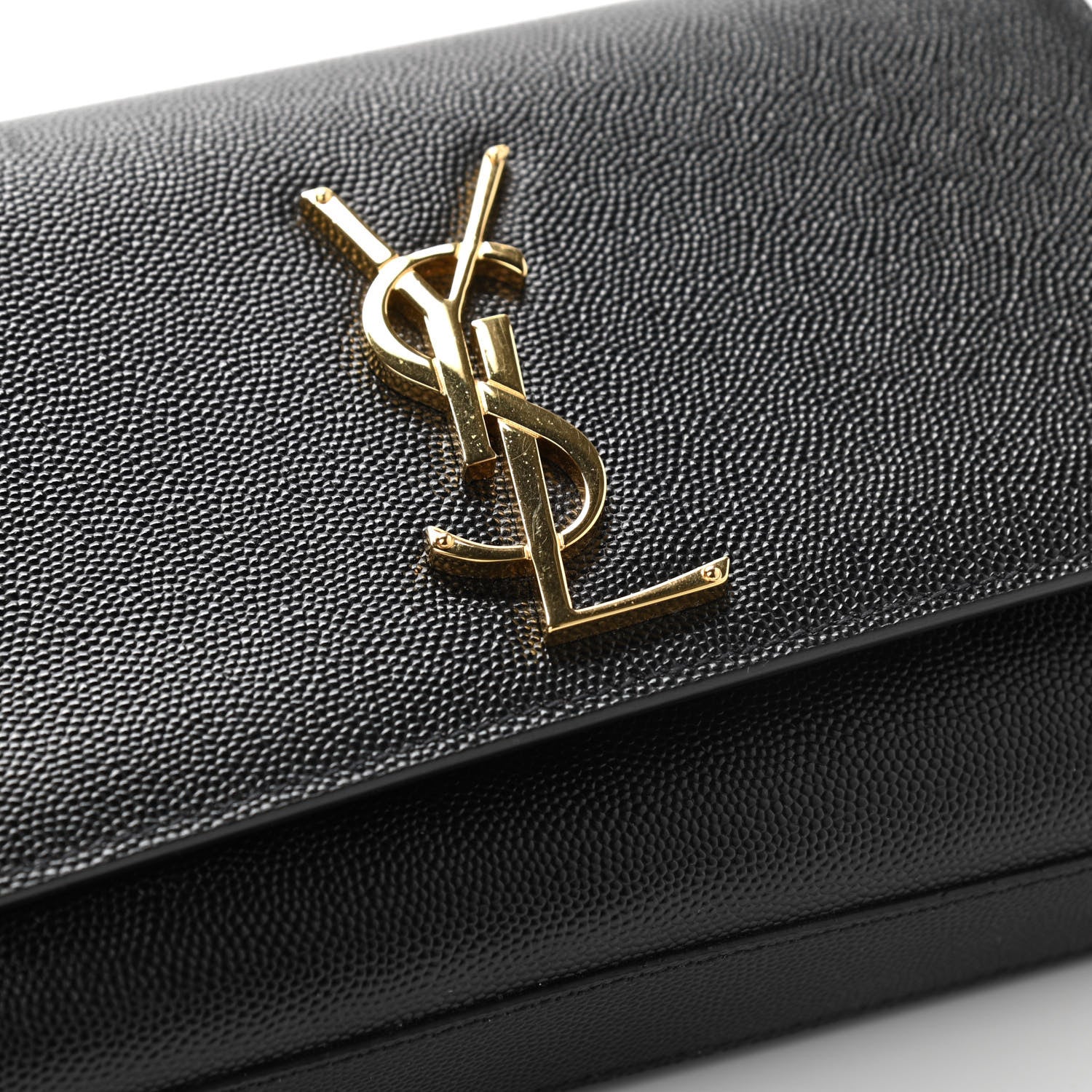 Saint Laurent Grain De Poudre Small Monogram Kate Satchel Black 10 of 13