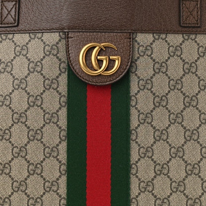 Gucci GG Supreme Monogram Web Ophidia Tote Brown 9 of 11