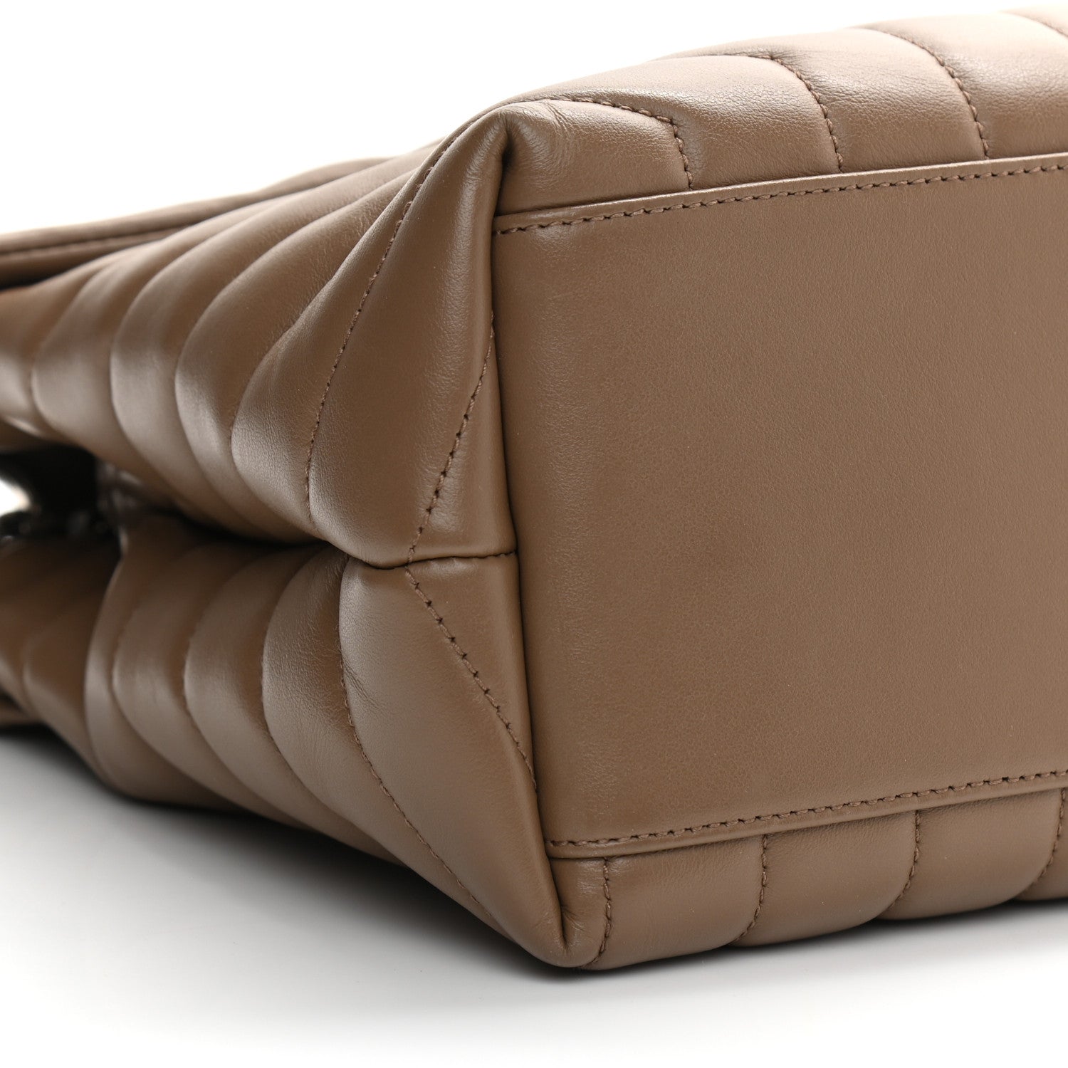 Saint Laurent Calfskin Y Quilted Monogram Medium Loulou Chain Satchel Dark Beige 10 of 12