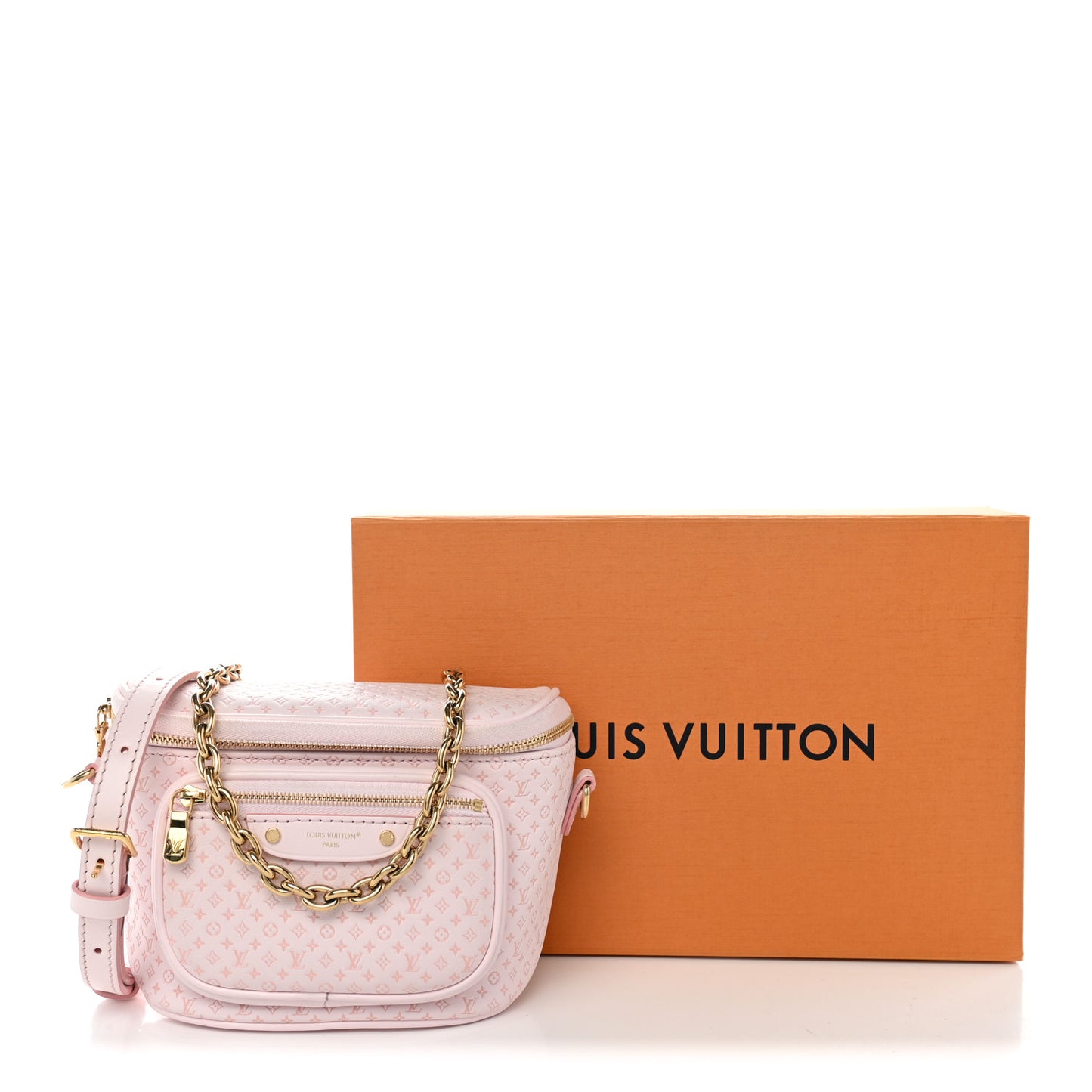 Calfskin Minigram Mini Bumbag  Light Bliss