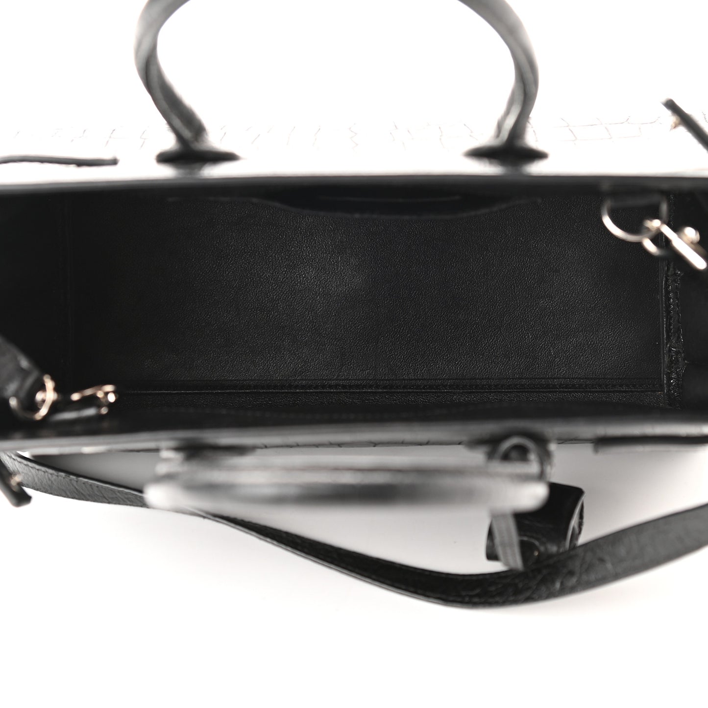 Calfskin Crocodile Embossed Baby Sac De Jour Black