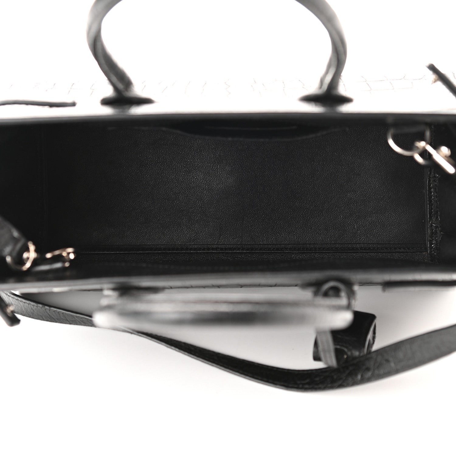 Saint Laurent Calfskin Crocodile Embossed Baby Sac De Jour Black 4 of 8