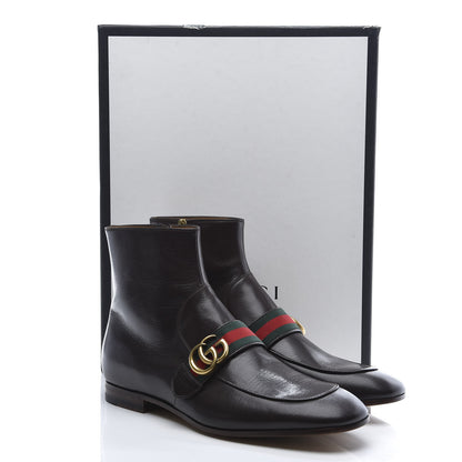 Gucci Goatskin Web Mens GG Ankle Boots 8 Cocoa 9 of 9