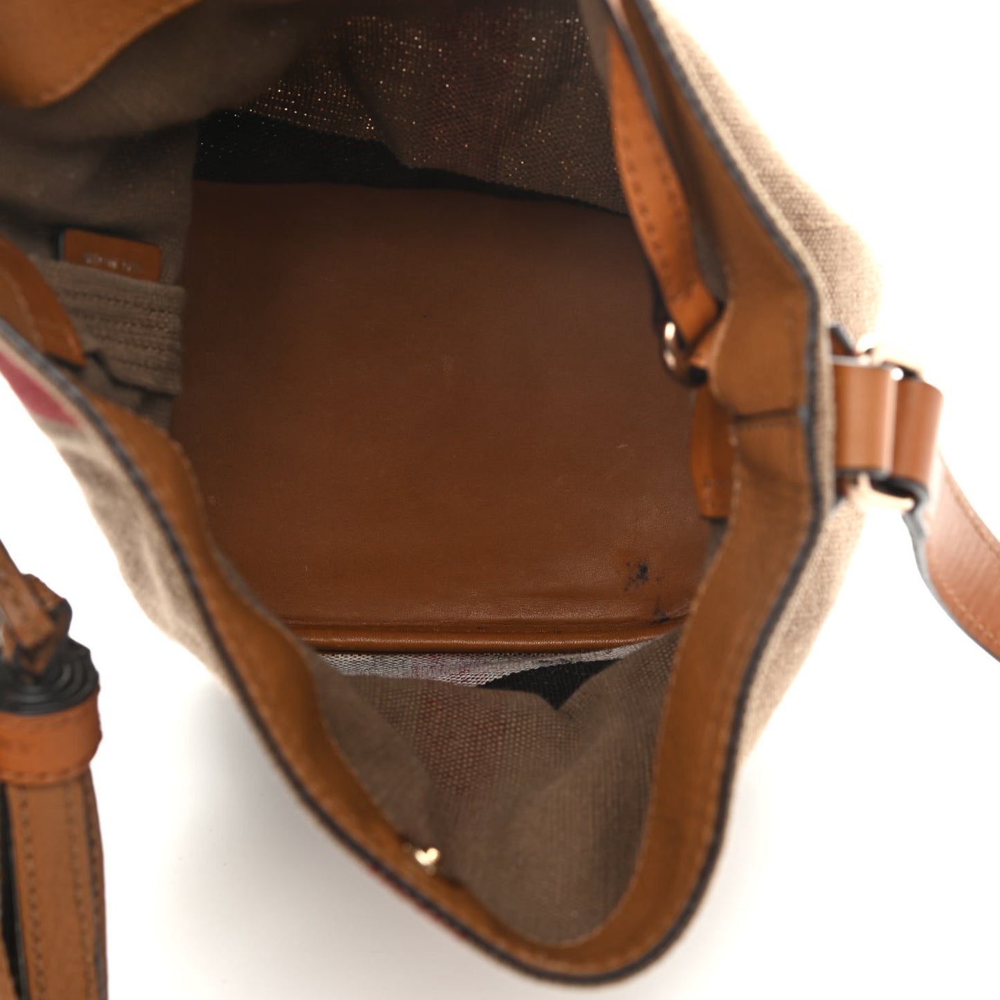 Canvas Mega Check Mini Ashby Tassel Crossbody Saddle Brown