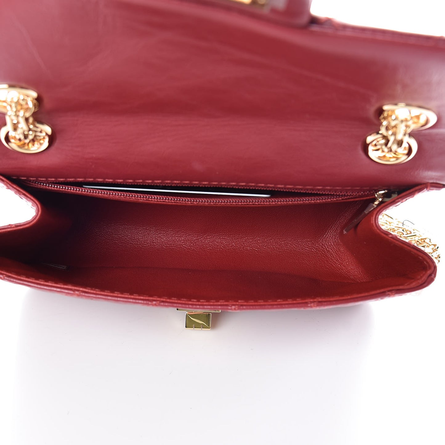 Aged Calfskin Quilted 2.55 Reissue 224 Flap Red