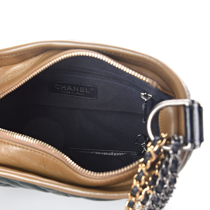 Chanel Calfskin Chevron Quilted Small Gabrielle Hobo Light Brown Blue 5 of 10