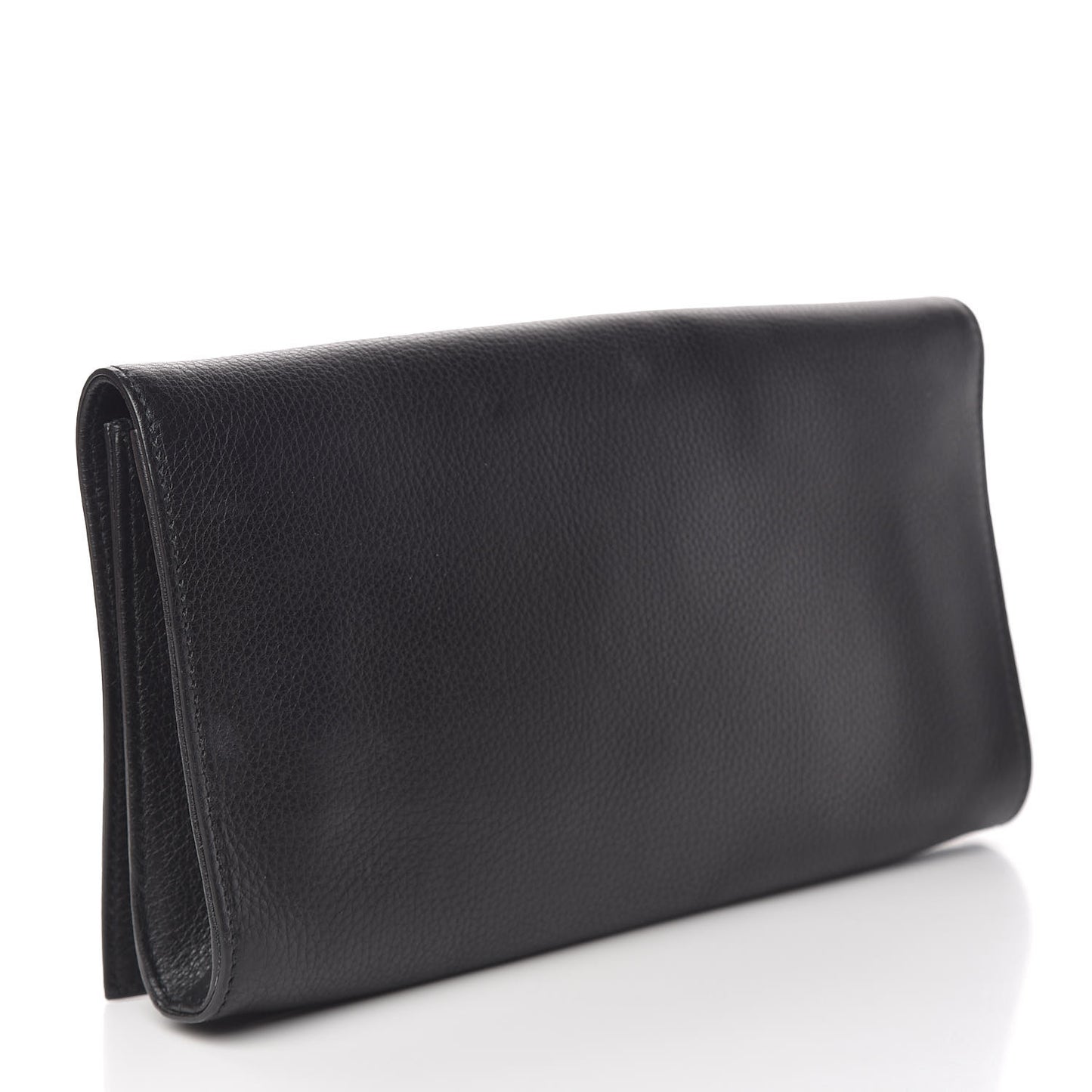 Pebbled Calfskin Medium Soho Clutch Black