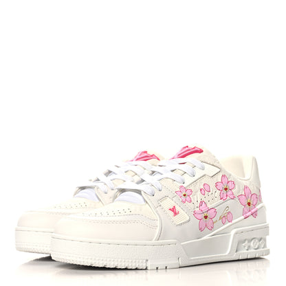 Louis Vuitton LV X TM Embossed Monogram Cherry Blossom LV Trainer Sneakers 37 White 4 of 10