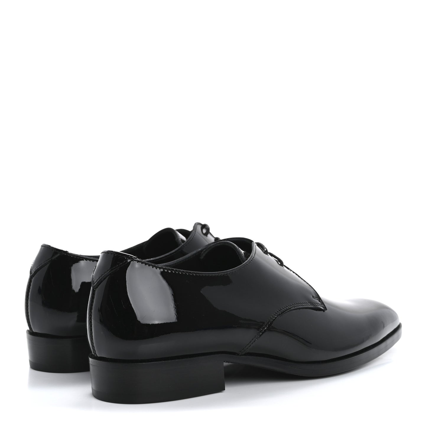 Patent Calfskin Mens Derby Lace Up Shoes 37 Black