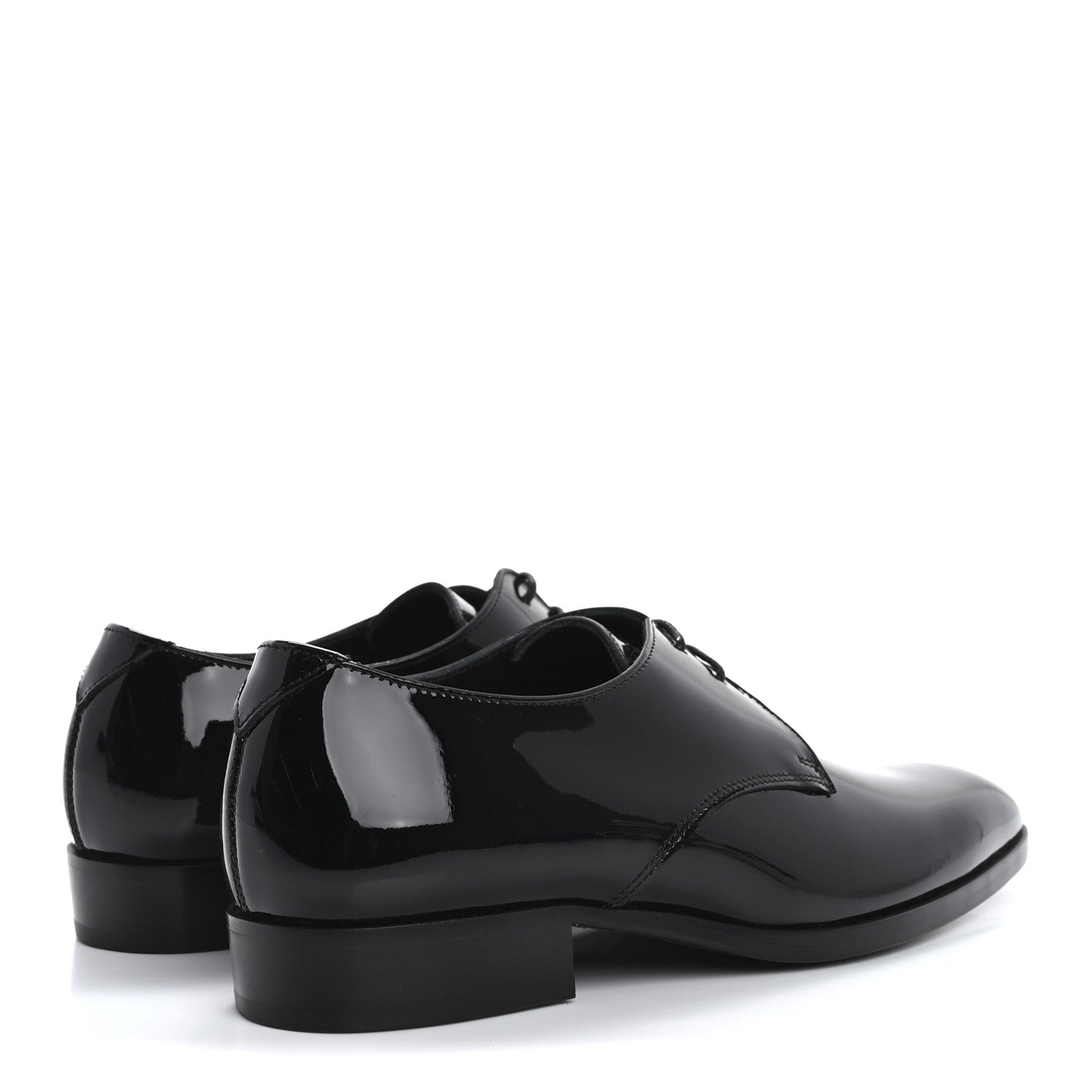 Saint Laurent Patent Calfskin Mens Derby Lace Up Shoes 37 Black 5 of 10