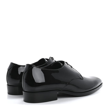 Saint Laurent Patent Calfskin Mens Derby Lace Up Shoes 37 Black 5 of 10
