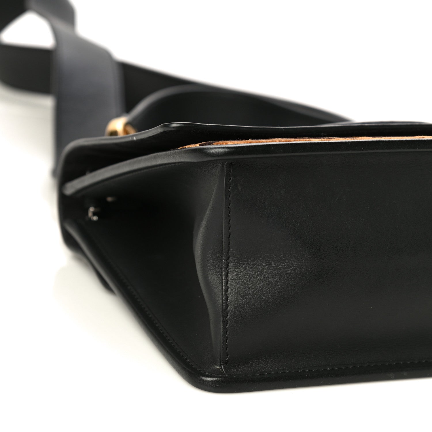 Fendi Vitello Century Velvet F is Fendi FF Kan I Shoulder Bag Black Tobacco 9 of 16