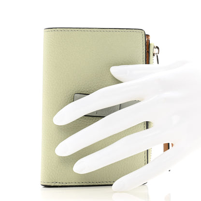 Loewe Grained Calfskin Anagram Embossed Slim Zip Bi-Fold Wallet Verde Marble 2 of 11