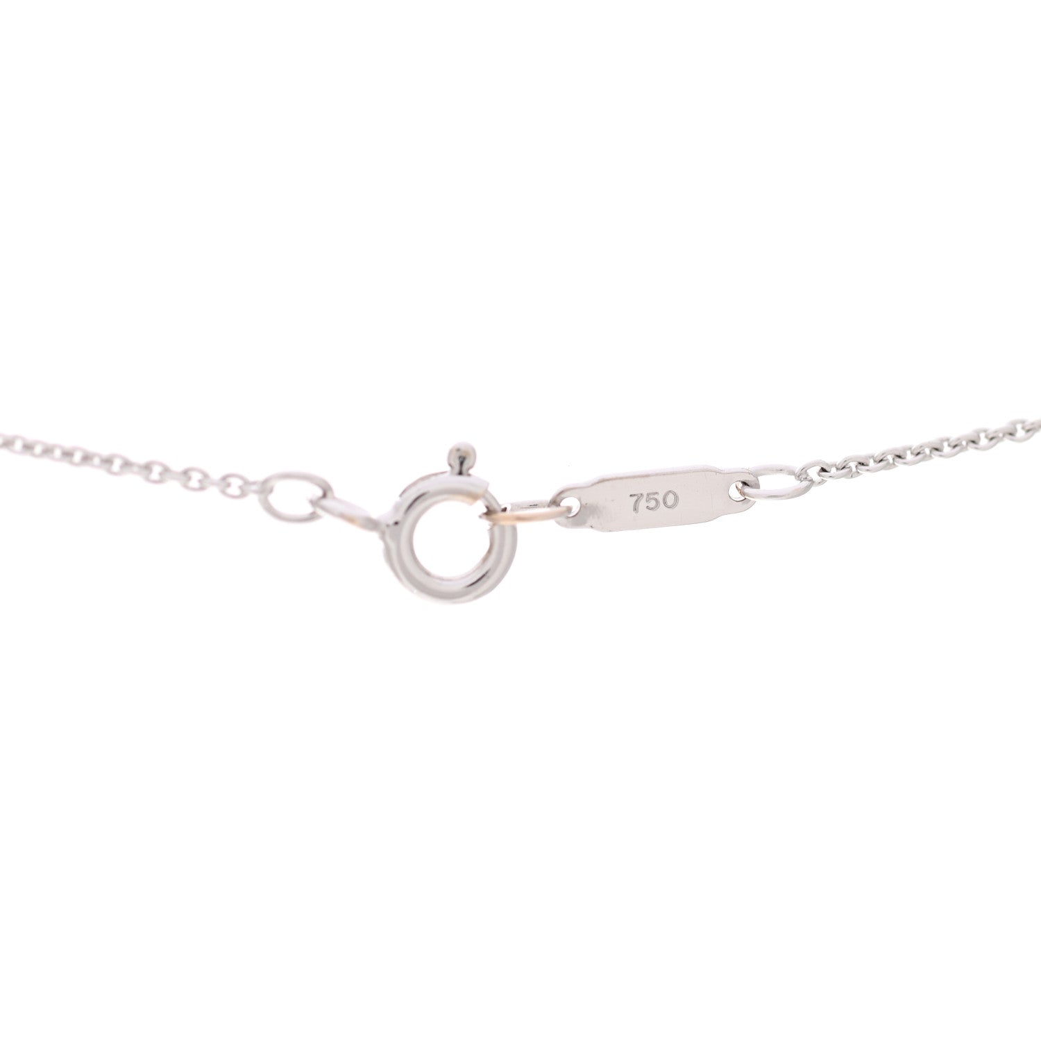 Tiffany 18K White Gold Diamond Metro Oval Pendant Necklace 6 of 6