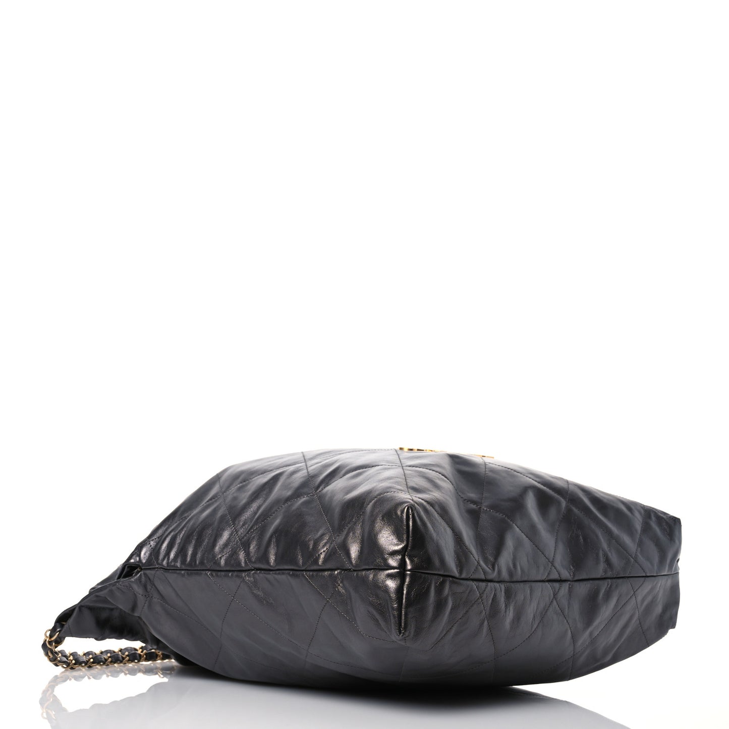 Shiny Calfskin Quilted Large Chanel 22 Grey