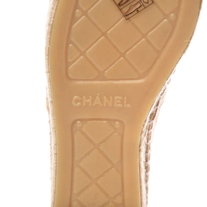 Chanel Lambskin CC Espadrilles 38 Beige Black 7 of 10