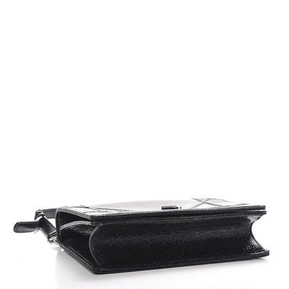 Christian Dior Crackled Deerskin Medium Diorama Flap Bag Black 4 of 11