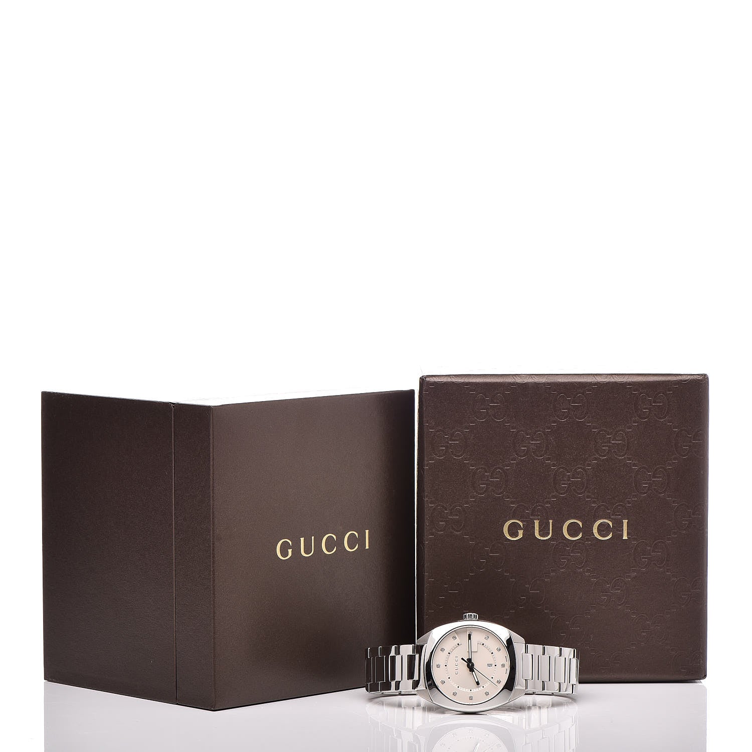 Gucci Stainless Steel Diamond 37mm G-Timeless Quartz Watch White 9 of 9