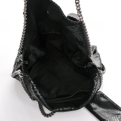 Stella McCartney Metallic Faux Snakeskin Big Falabella Black 6 of 7