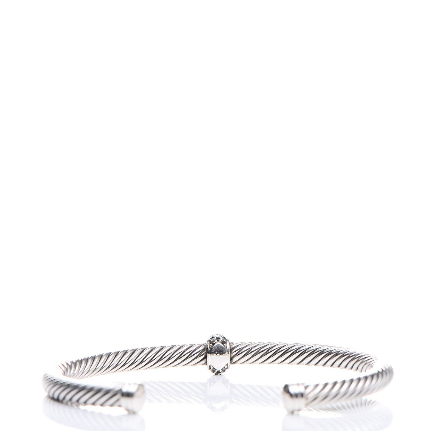 Sterling Silver Black Diamond 5mm Cable Classics Single Station Bracelet