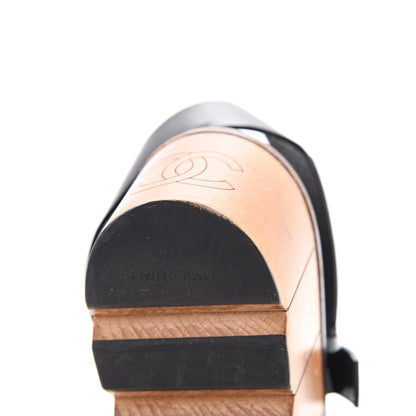 Chanel Iridescent Patent Calfskin CC Platform Sandal 37 Black 11 of 13