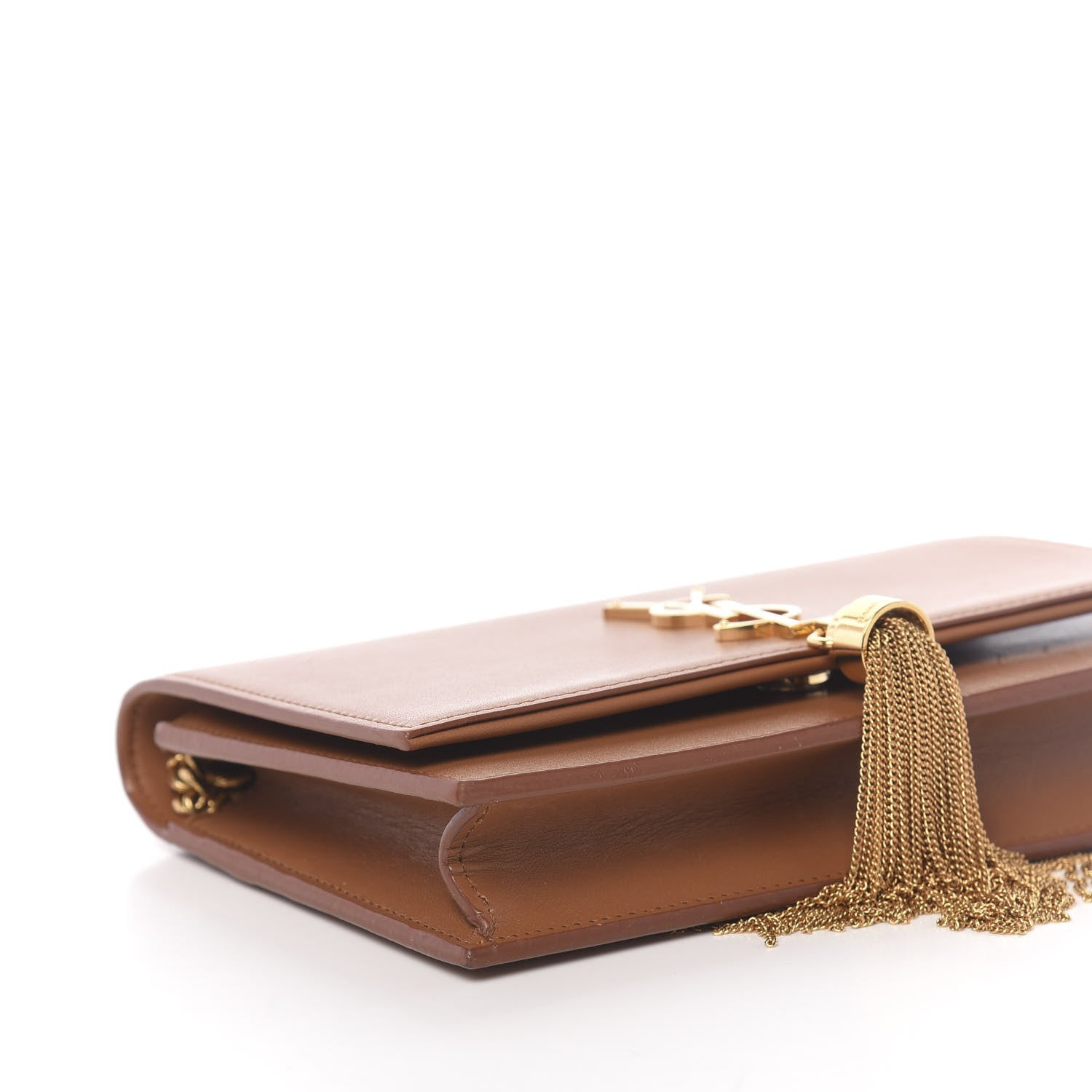 Saint Laurent Smooth Calfskin Classic Monogram Kate Tassel Chain Wallet Brown 8 of 11