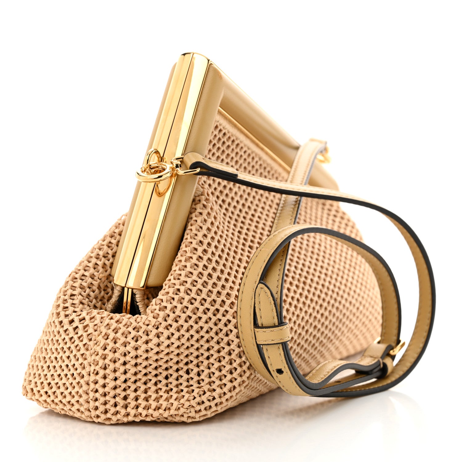 Fendi Raffia Nappa Macrame Small Fendi First Natural Sahara 3 of 11