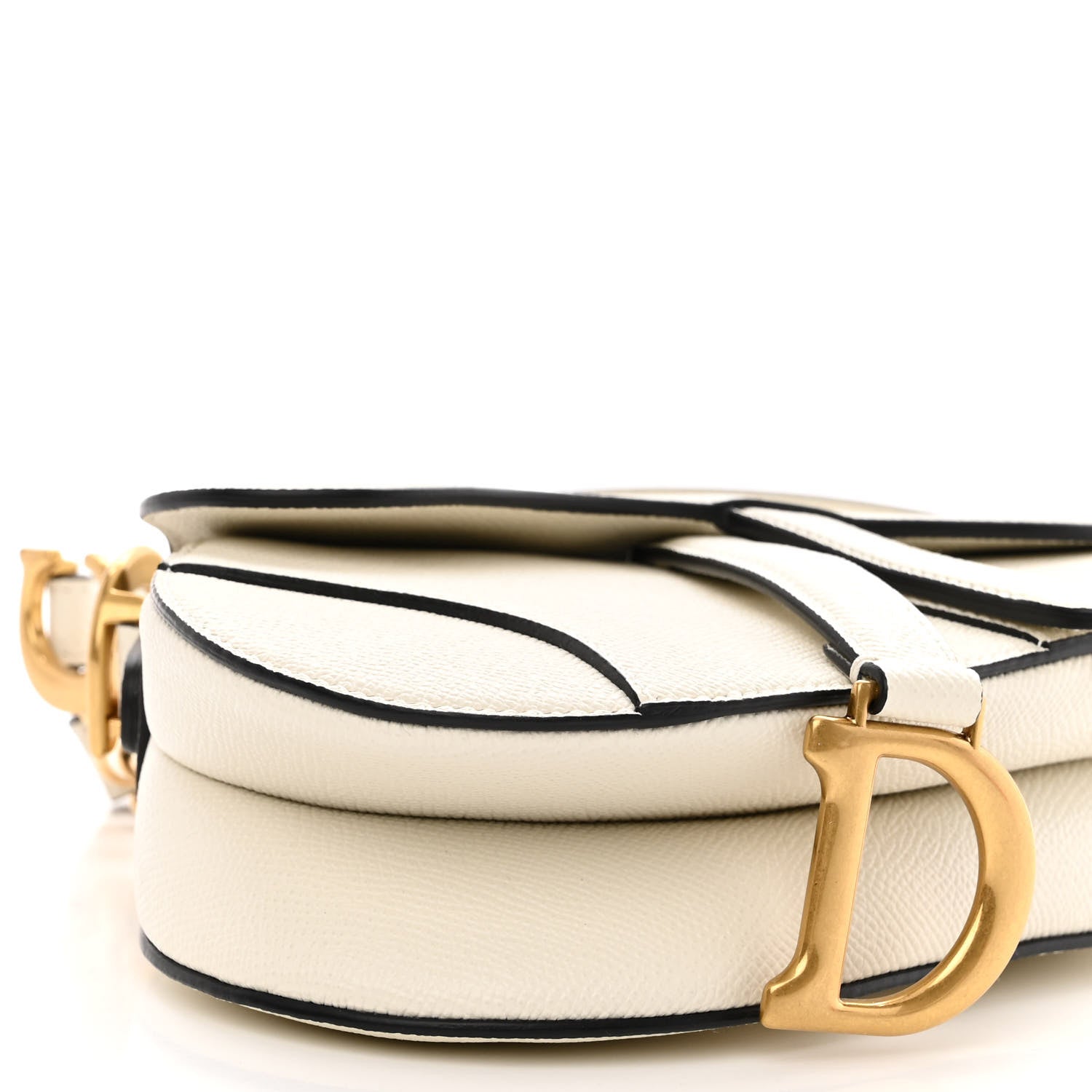 Christian Dior Grained Calfskin Mini Saddle Bag With Strap White 8 of 9