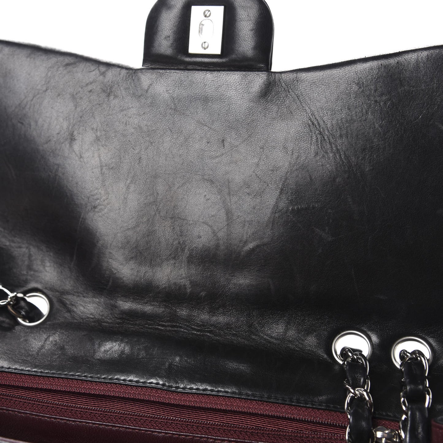 Lambskin Quilted Jumbo Single Flap Black
