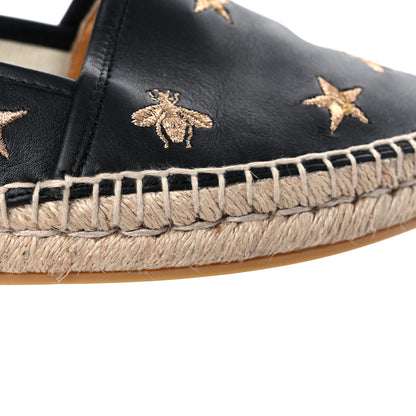 Gucci Calfskin Bee Star Embroidered Espadrilles 37 Black 12 of 12