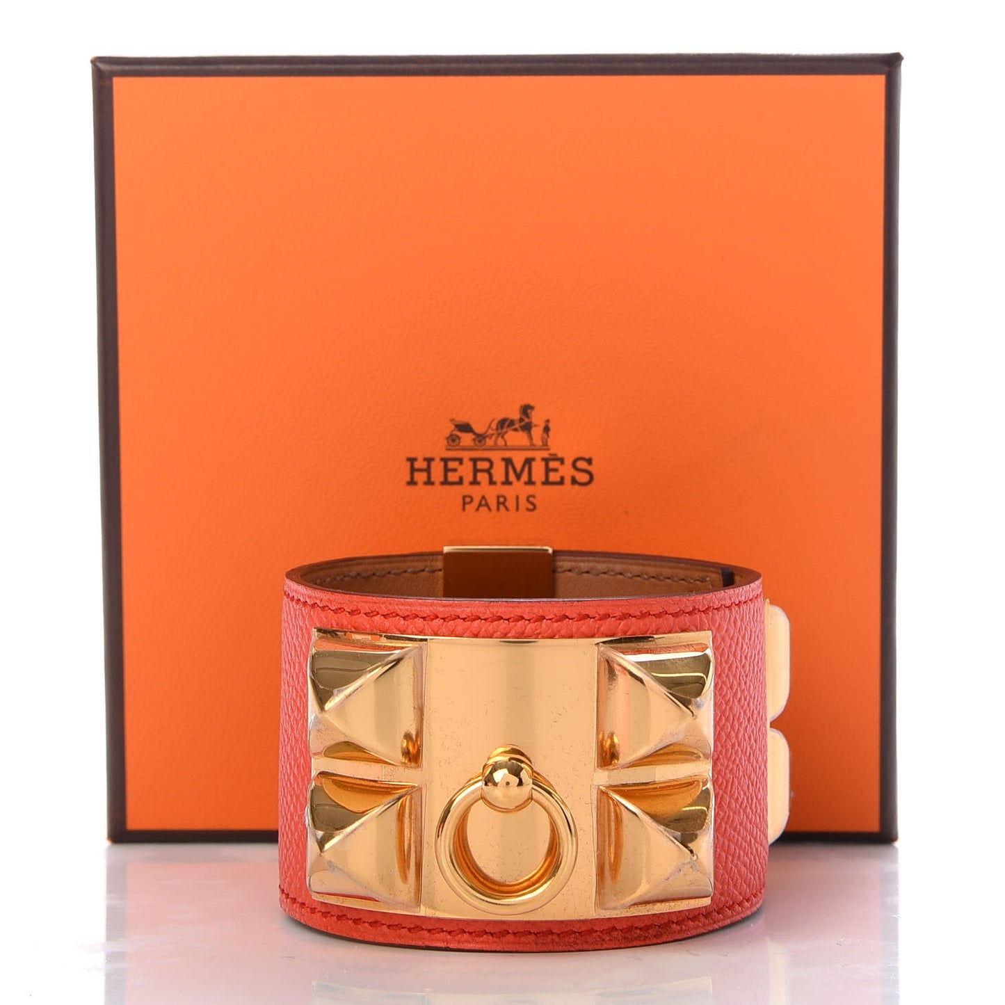 Epsom Collier de Chien CDC Bracelet S Orange Poppy