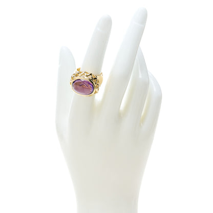 Tiffany 18K Yellow Gold Amethyst Paloma Picasso Forever Ring 54 6.75 2 of 6