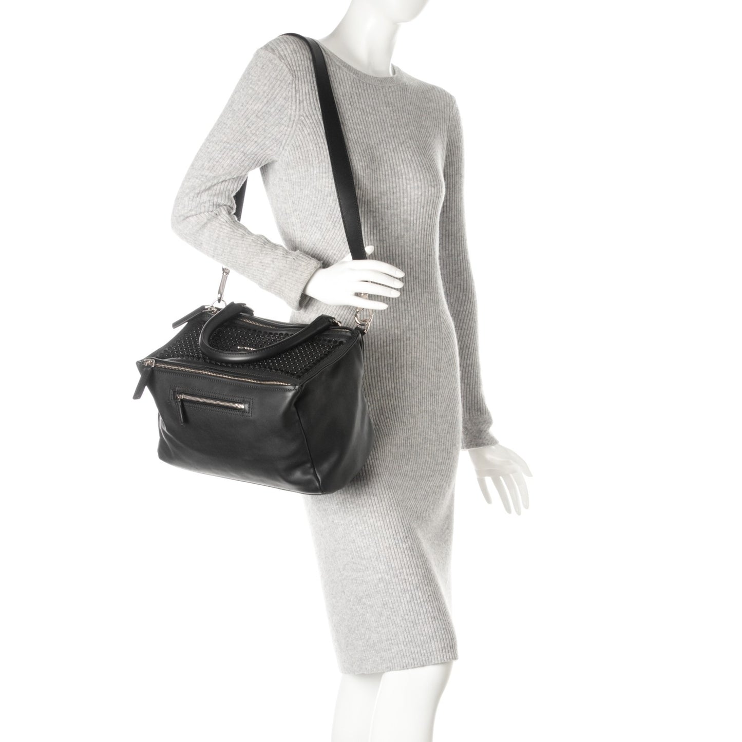 Calfskin Studded Medium Pandora Black