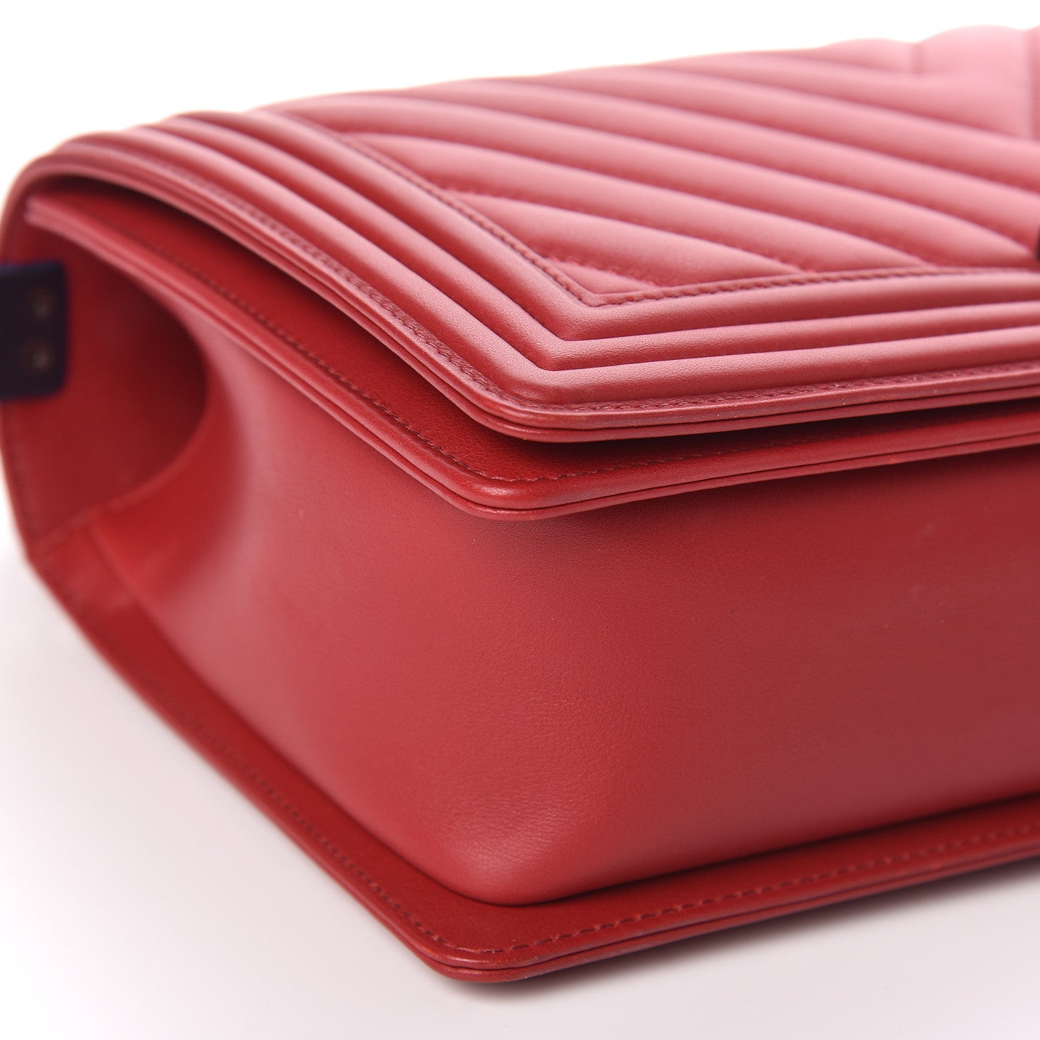 Chanel Calfskin Chevron Quilted New Medium Boy Flap Dark Red 8 of 17