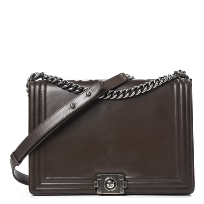 Chanel Glazed Calfskin Large Boy Flap Brown 1 of 12