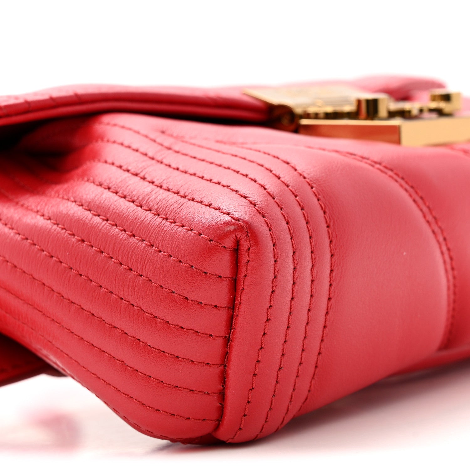 MCM Calfskin Quilted Small Patricia Belt Bag Ruby Red 9 of 15