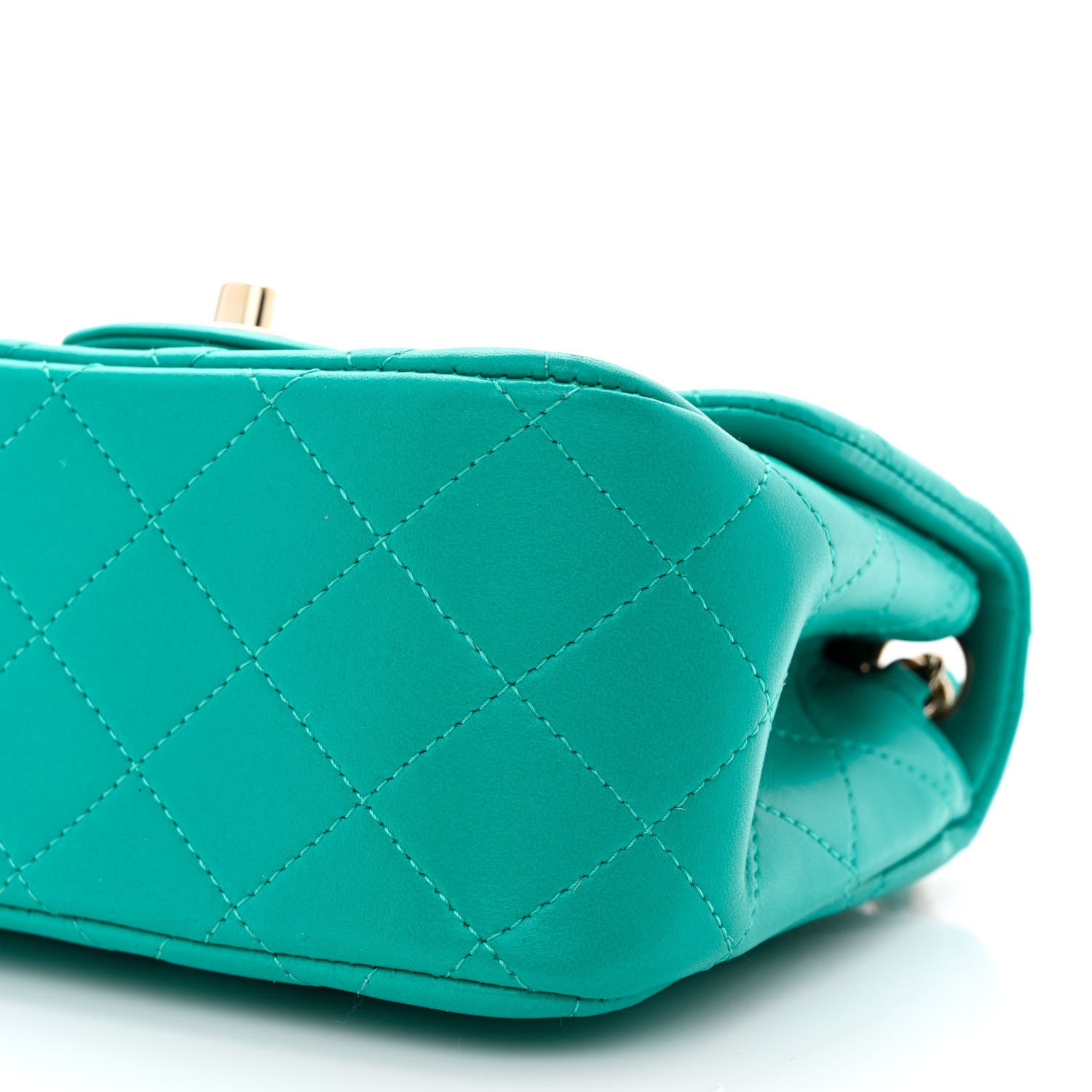 Chanel Lambskin Quilted Mini Square Flap Turquoise 10 of 13