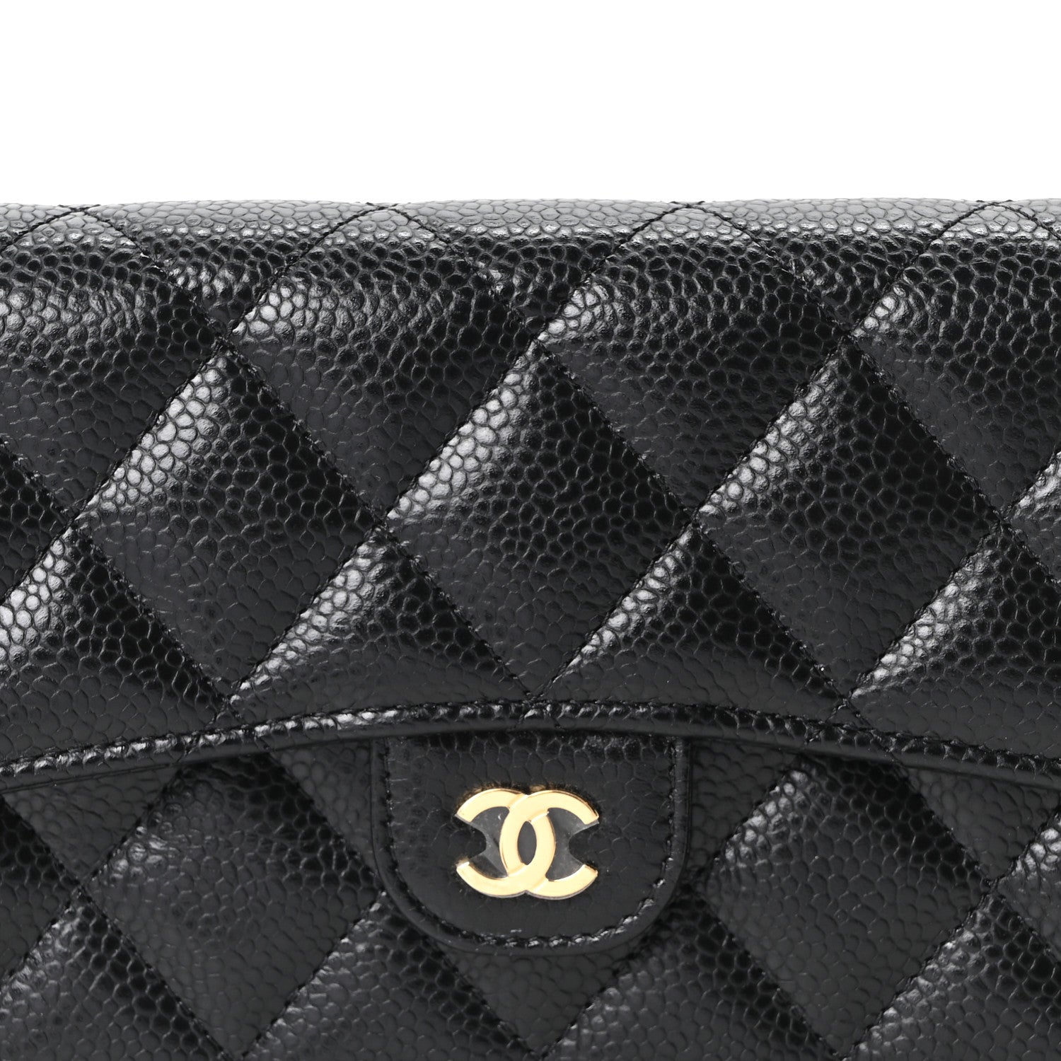 Chanel Caviar Quilted Large Gusset Flap Wallet Black 9 of 12