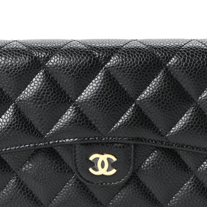 Chanel Caviar Quilted Large Gusset Flap Wallet Black 9 of 12