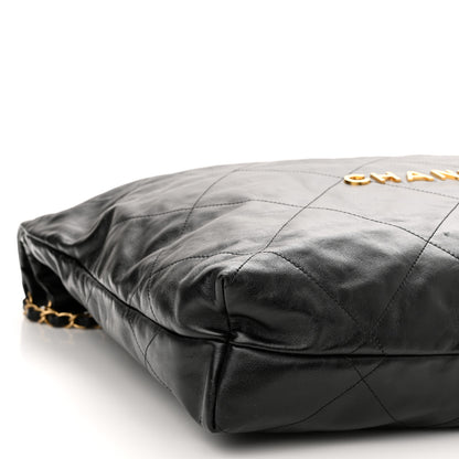Chanel Shiny Calfskin Quilted Large Chanel 22 Black 10 of 11