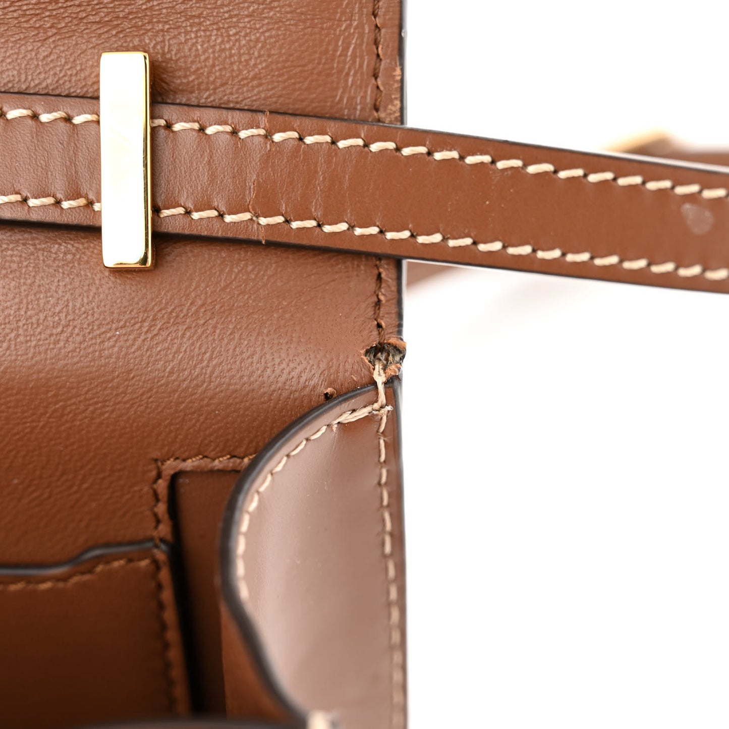 Canvas Calfskin Small TB Bag Natural