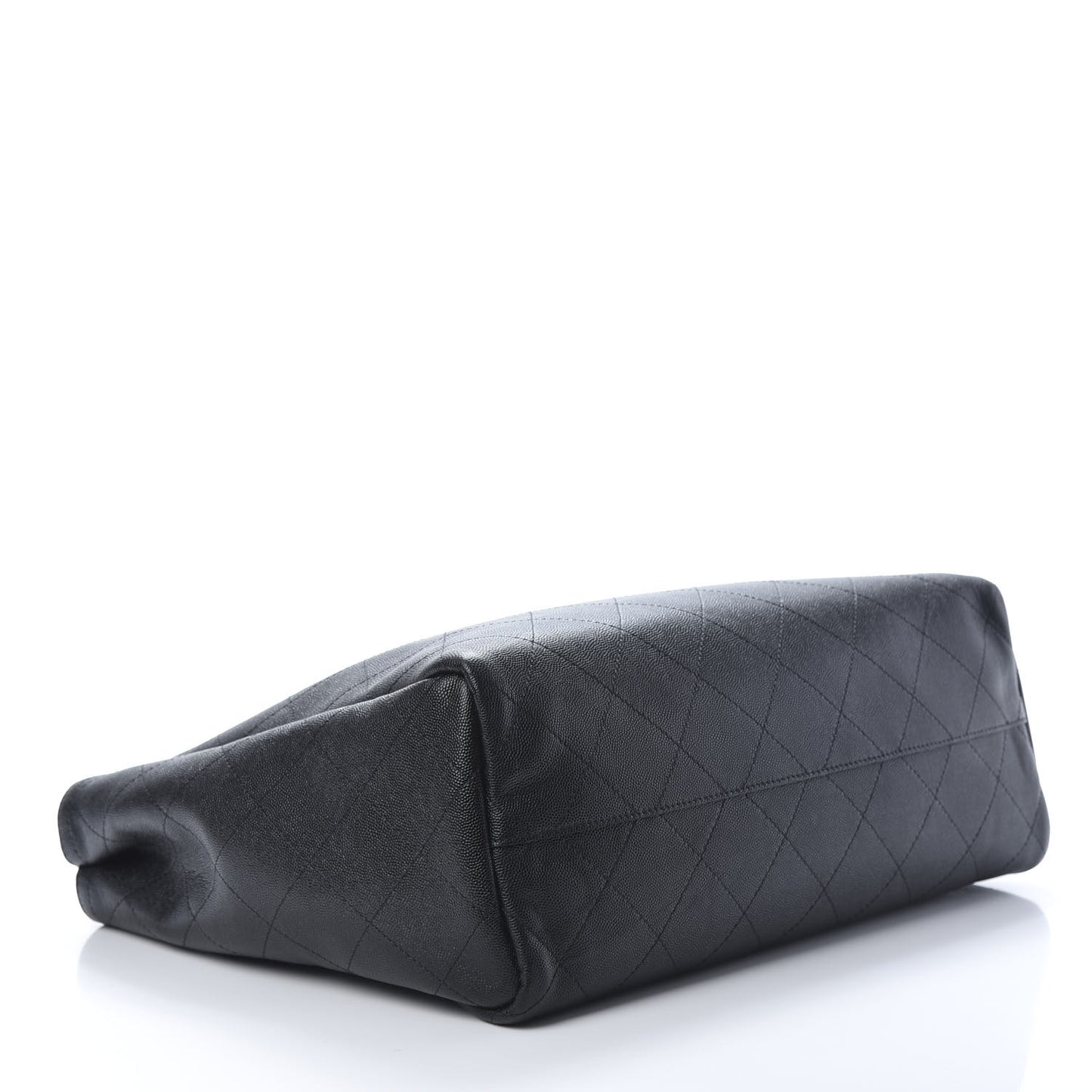 Caviar Stitched Large Shopping Tote Black