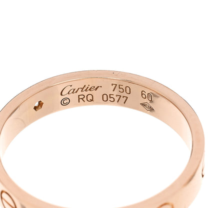Cartier 18K Pink Gold Diamond 4mm LOVE Wedding Band Ring 60 9 4 of 5