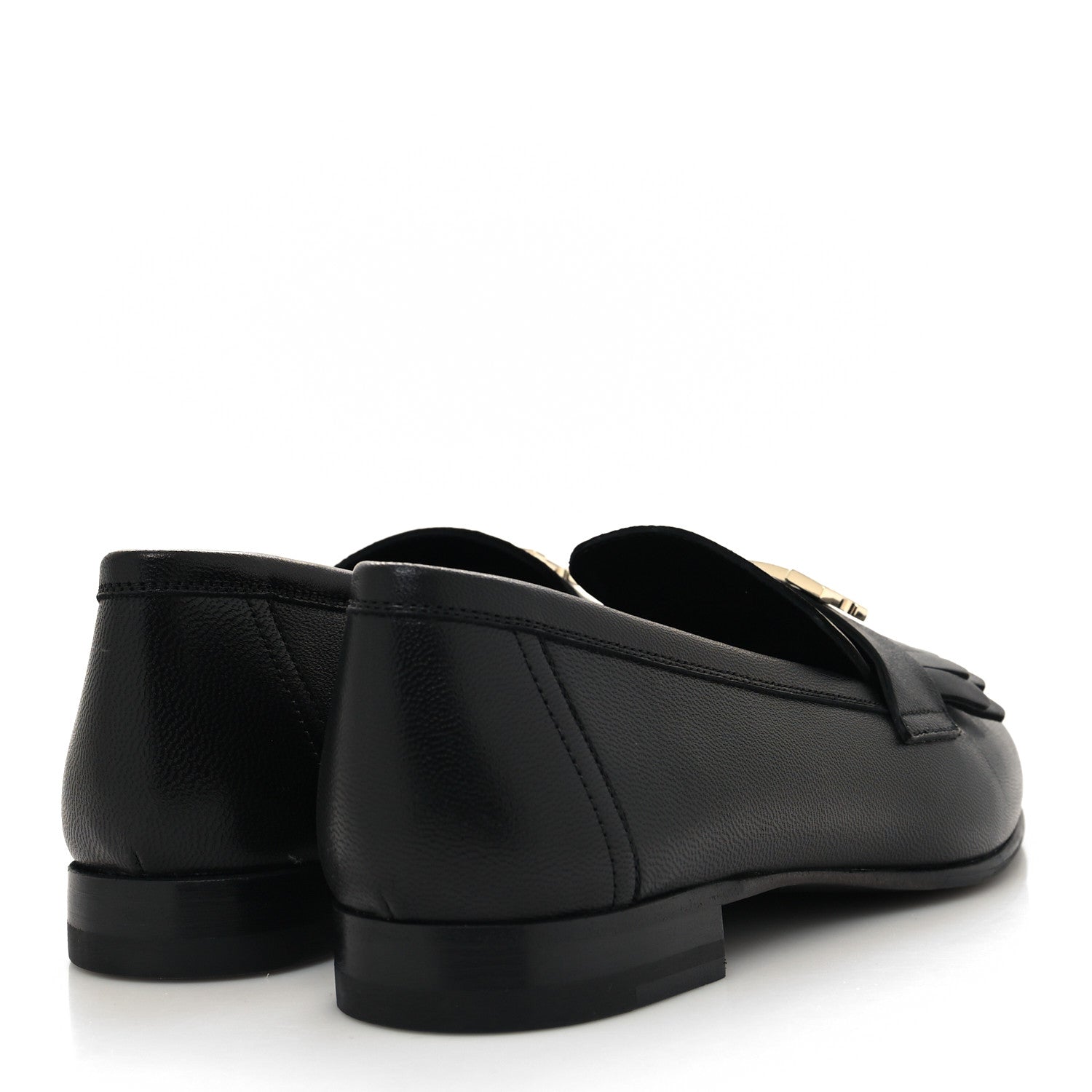 Hermes Goatskin Womens Royal Loafers 36 Black 4 of 8