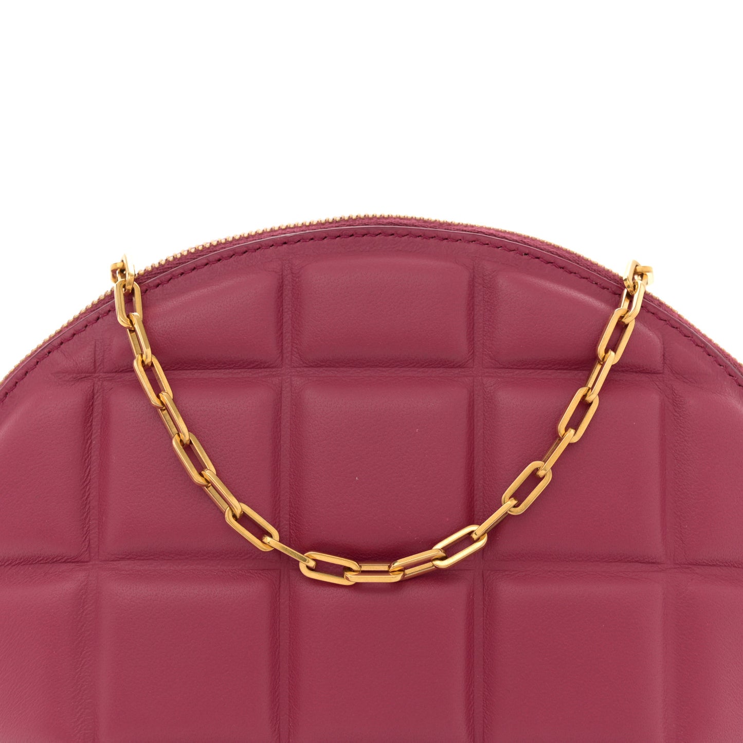 Padded Nappa Mini Half Moon Bag Purple