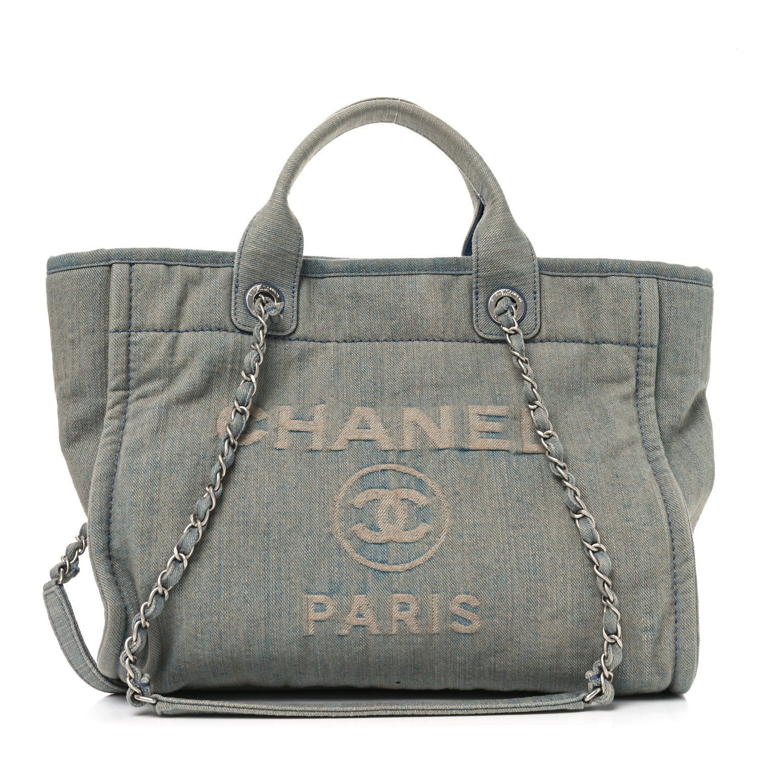 Chanel Denim Small Deauville Tote Light Blue 1 of 10