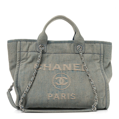 Chanel Denim Small Deauville Tote Light Blue 1 of 10