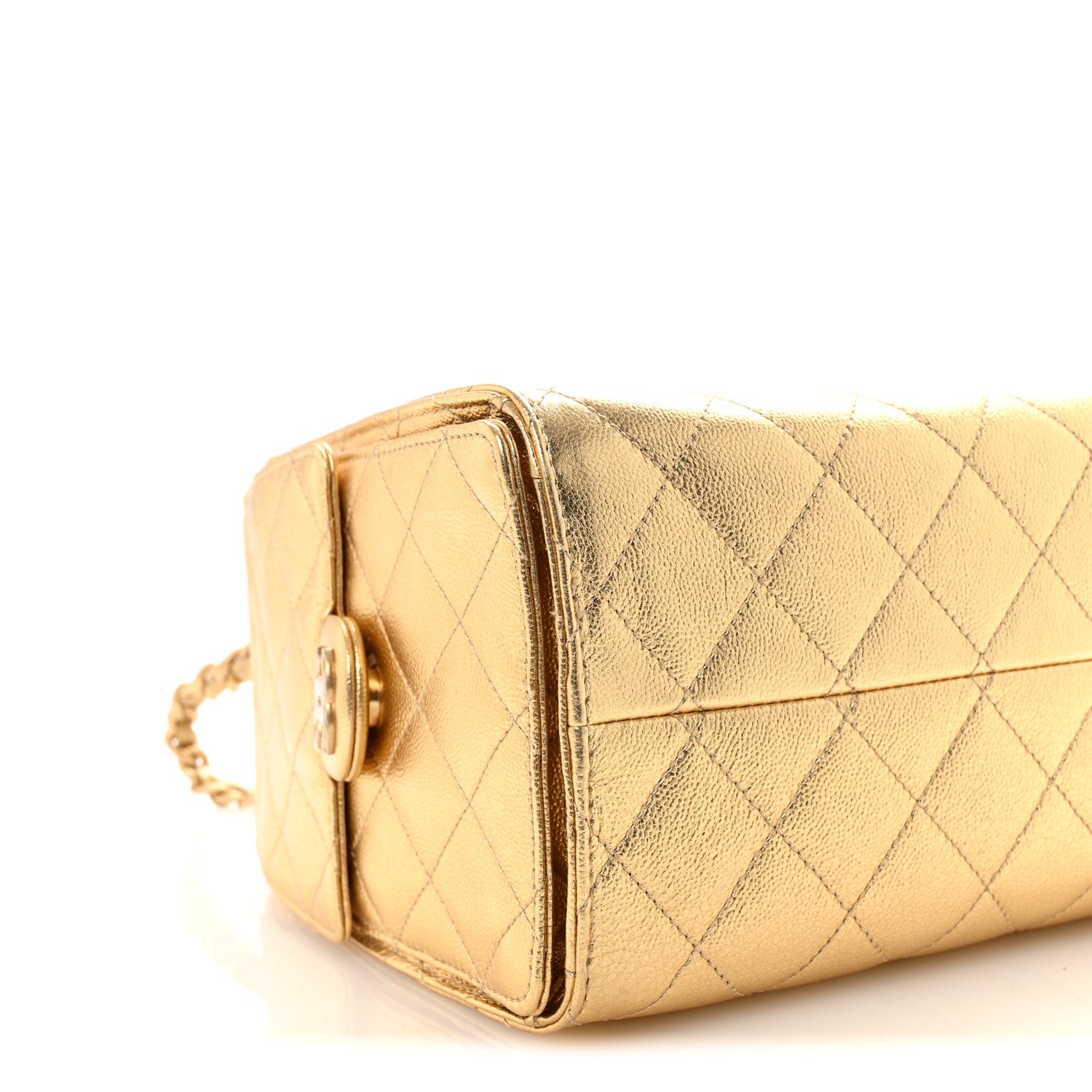Chanel Metallic Caviar Quilted Small Chanel 25 Handbag Gold 9 of 11