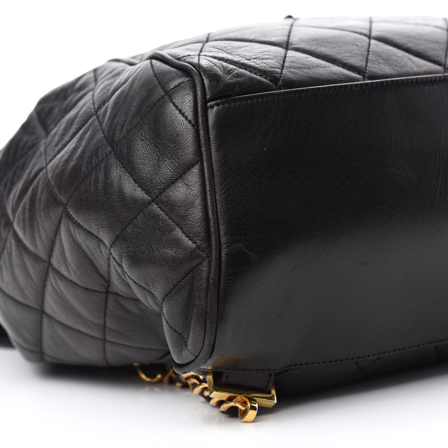 Chanel Lambskin Quilted Drawstring Backpack Black 6 of 10